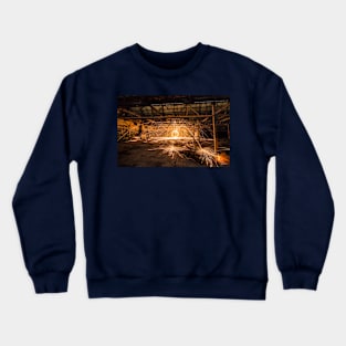 Steel Wool Spinning at an abandoned warehouse in Yarraville Crewneck Sweatshirt